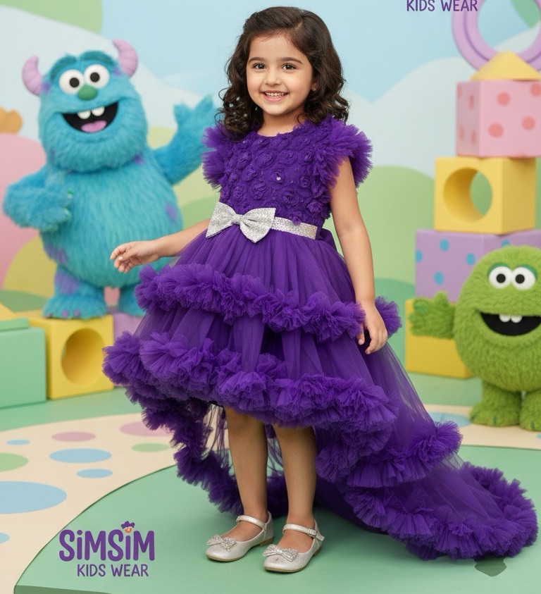 SimSim Kids Wear Purple Gown view 2