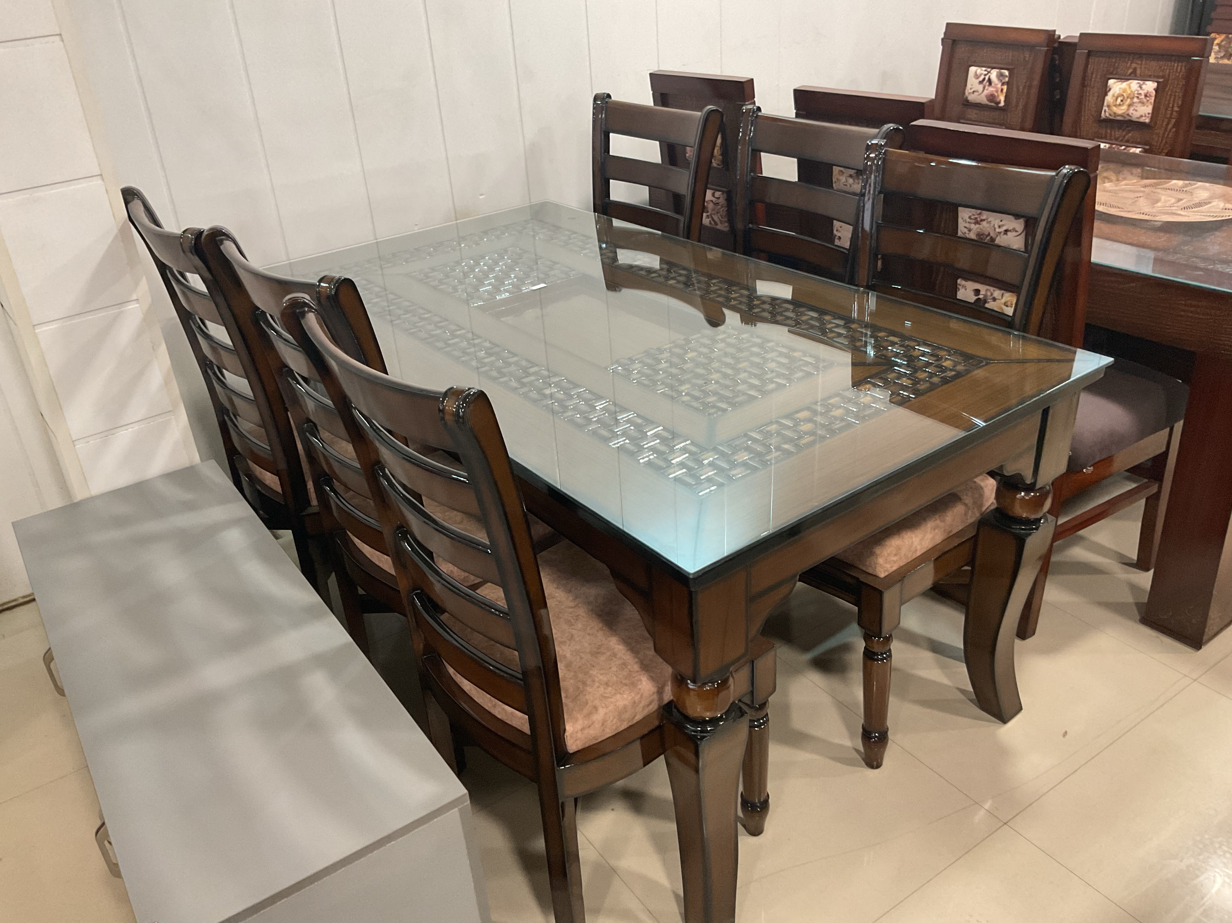 Glass Top Dining Table Set view 2