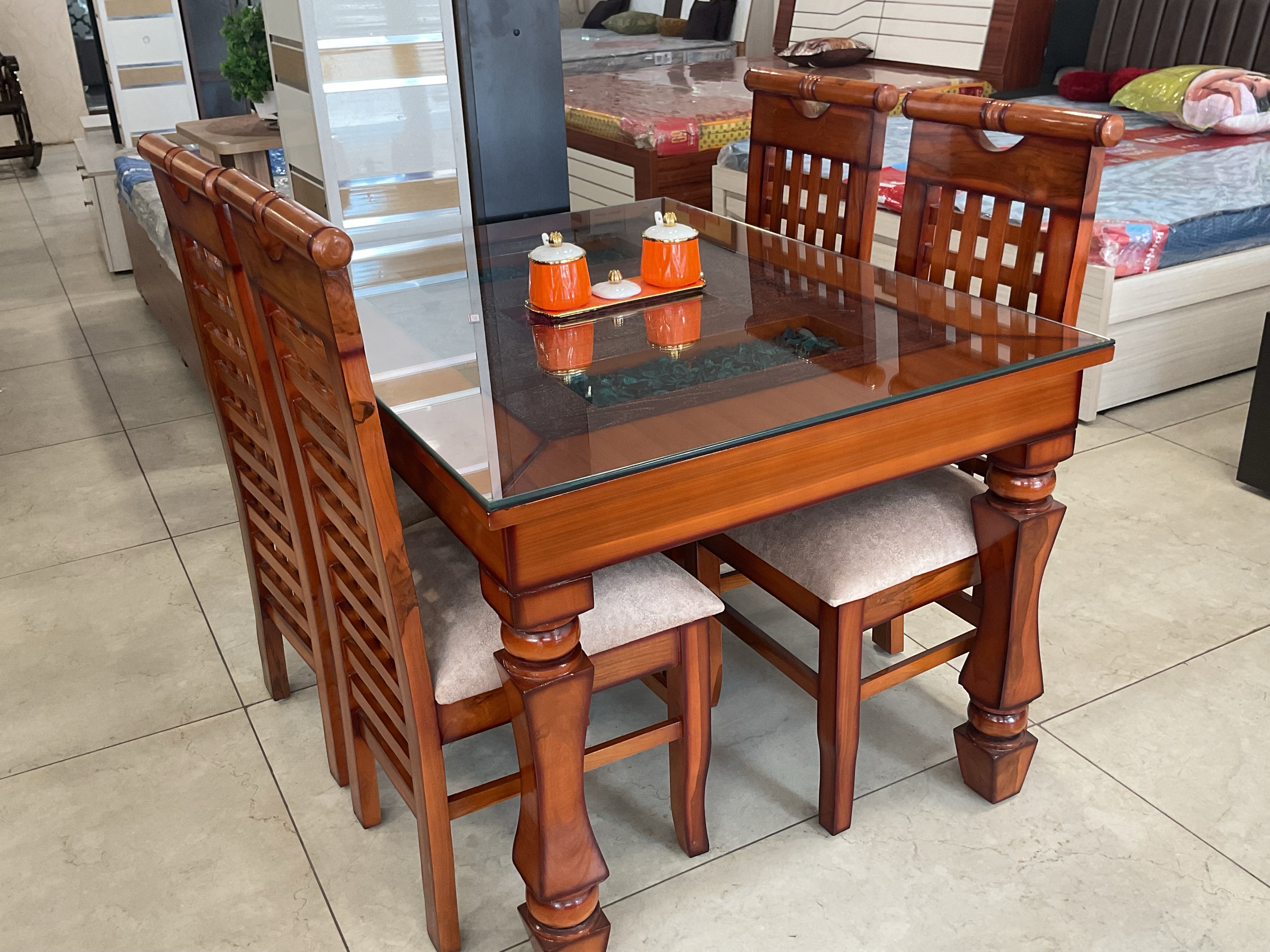 Elegant Wooden Dining Table 4 Seater view 2