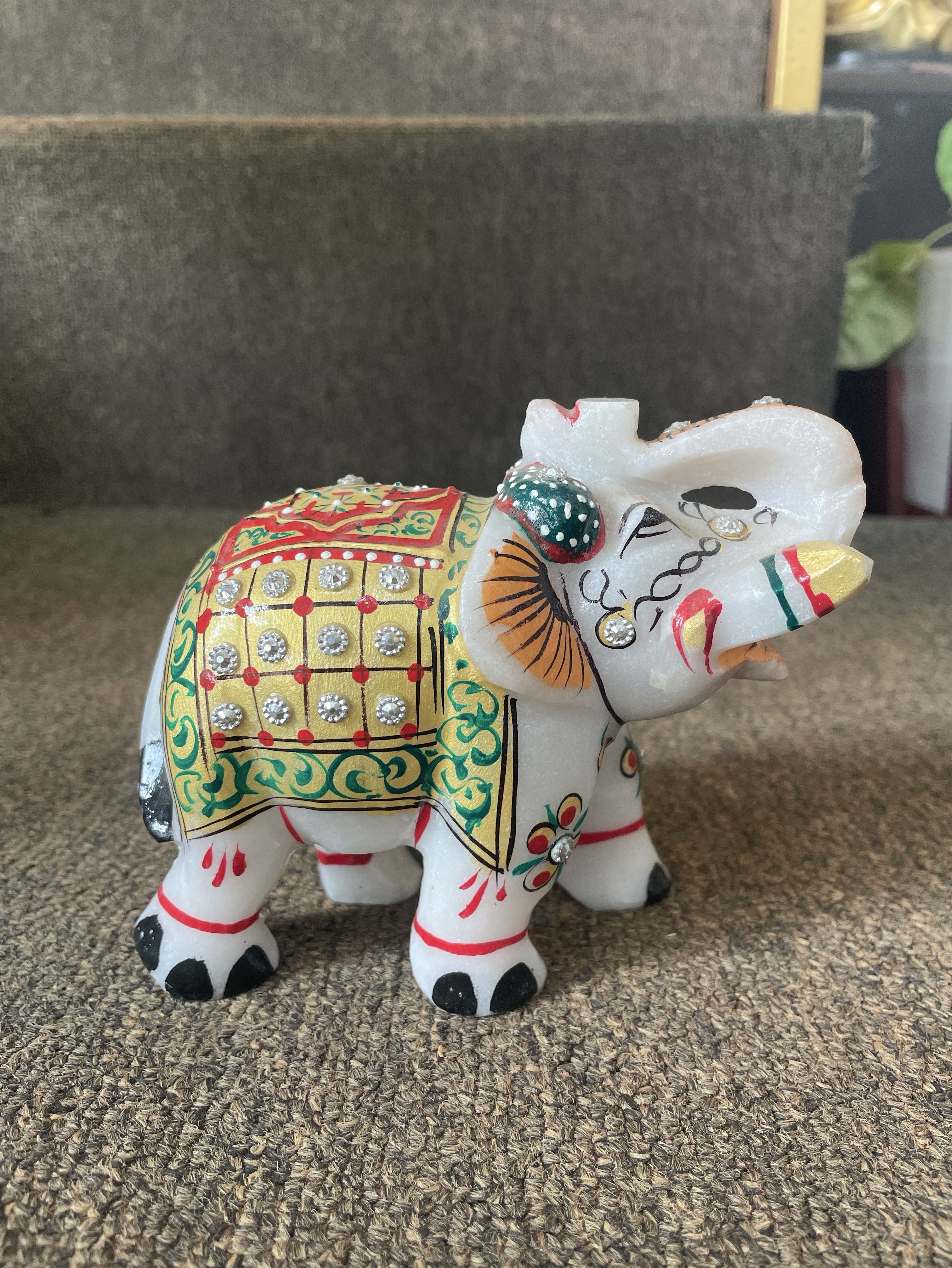 Decorative Painted Elephant Figurine view 2
