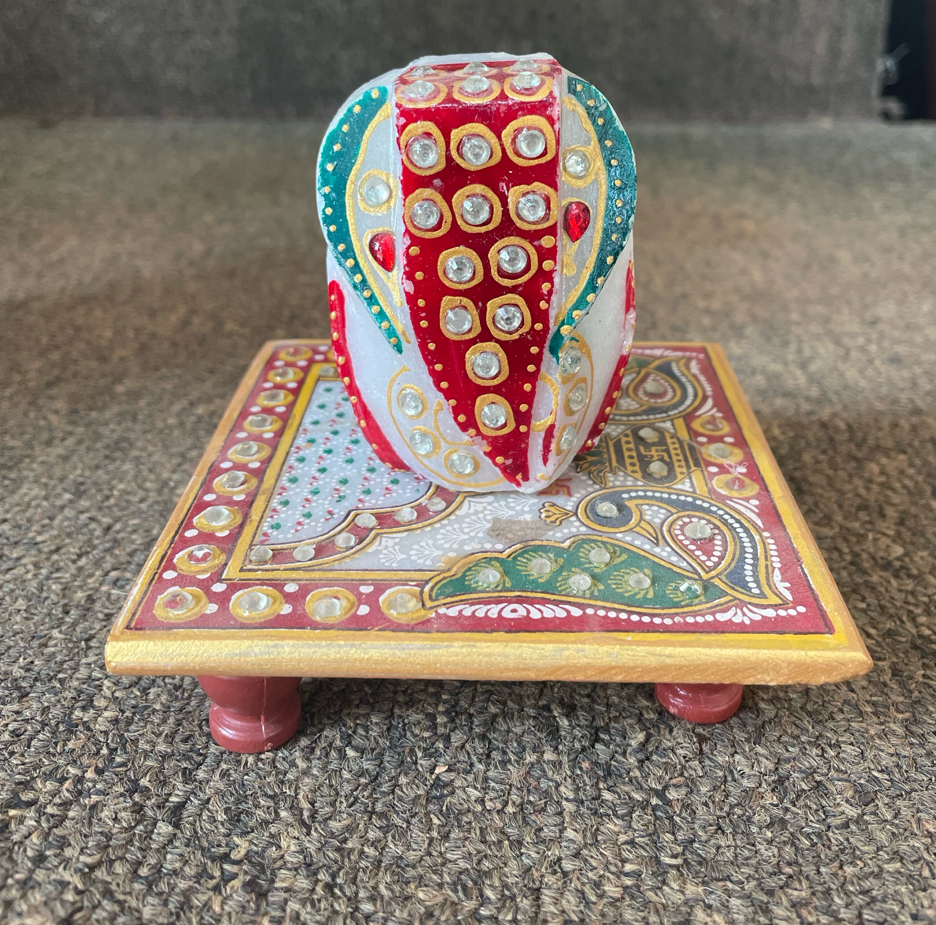 Decorative Marble Ganesh Chowki view 2