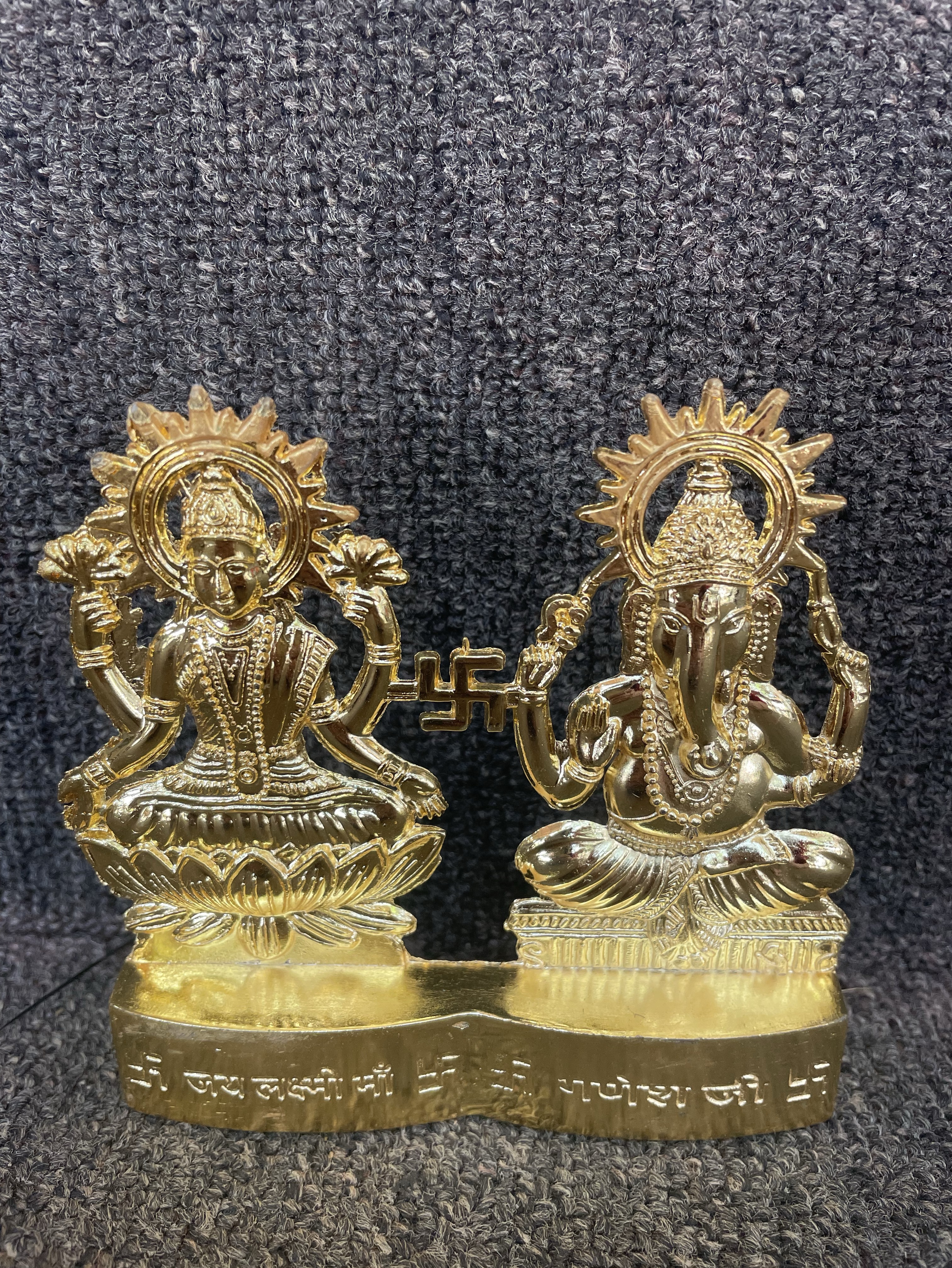 Golden Lakshmi and Ganesha Statue view 2