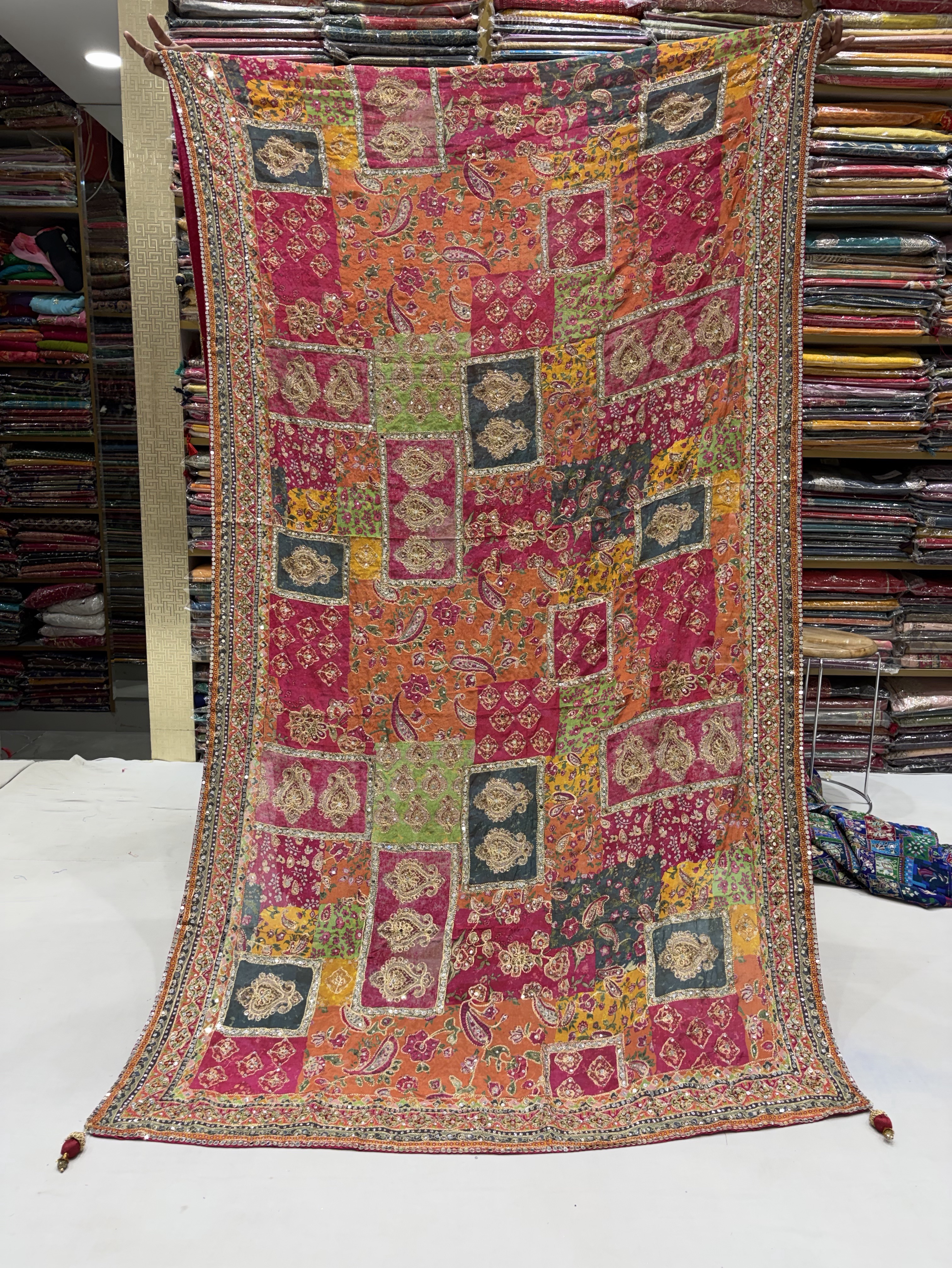 Embroidered Patchwork Saree view 2