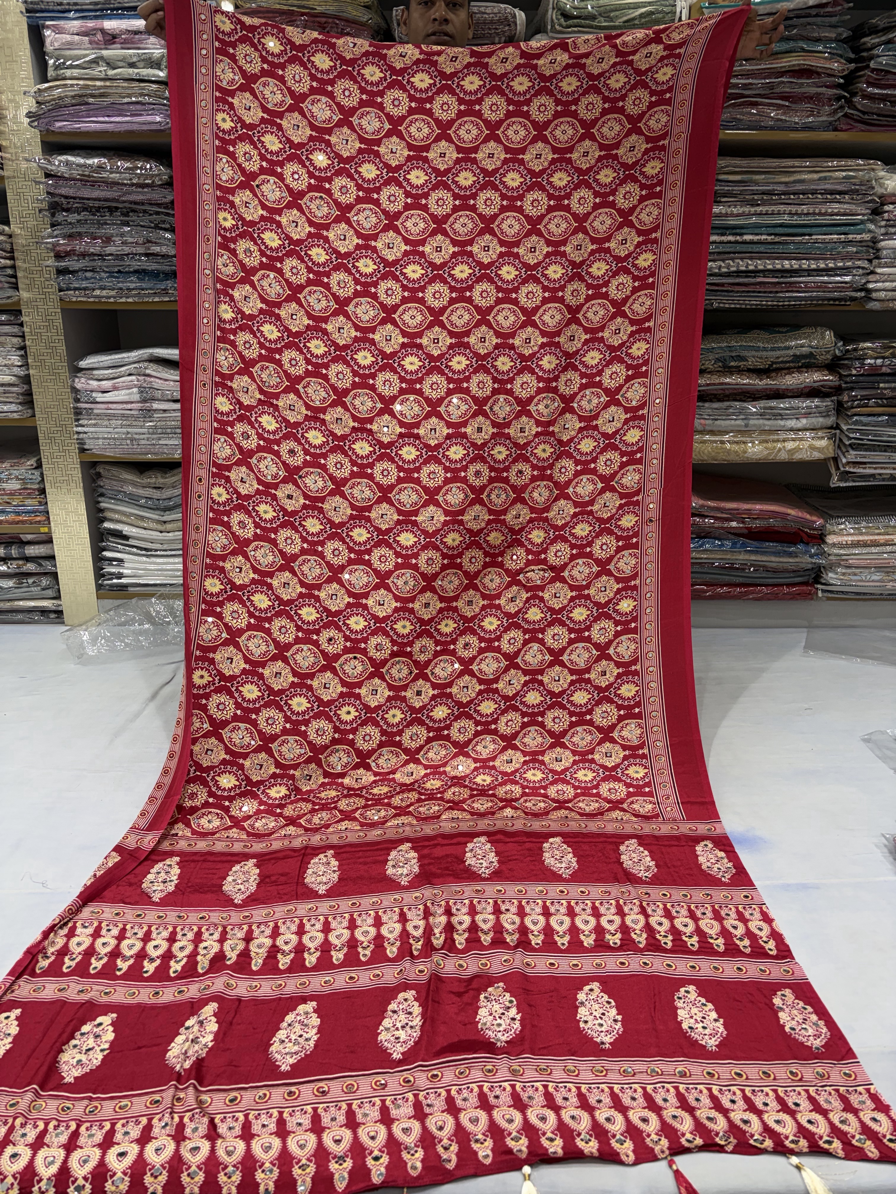 Traditional Ajrakh Sareee view 2