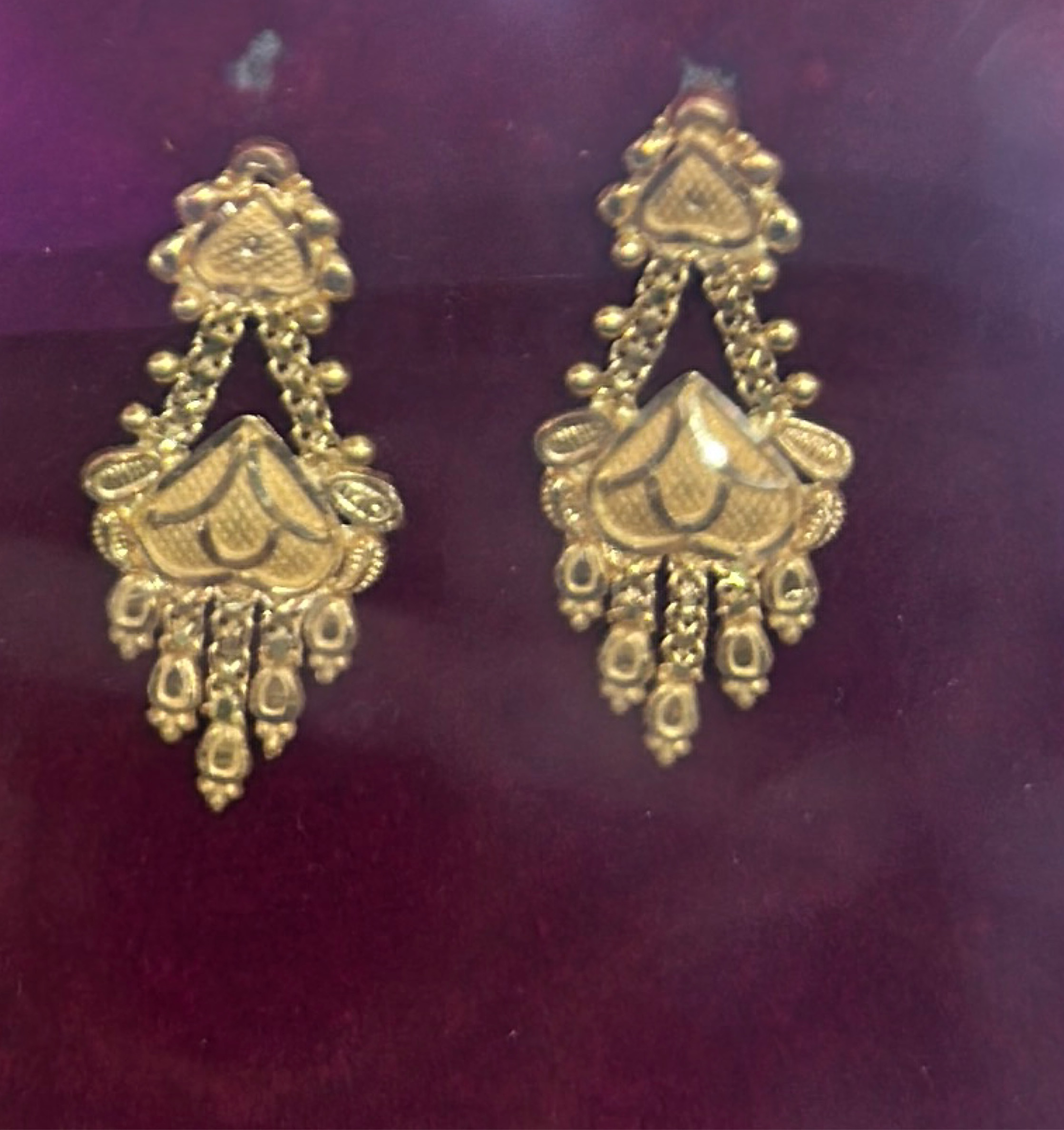 Gold Earrings view 2