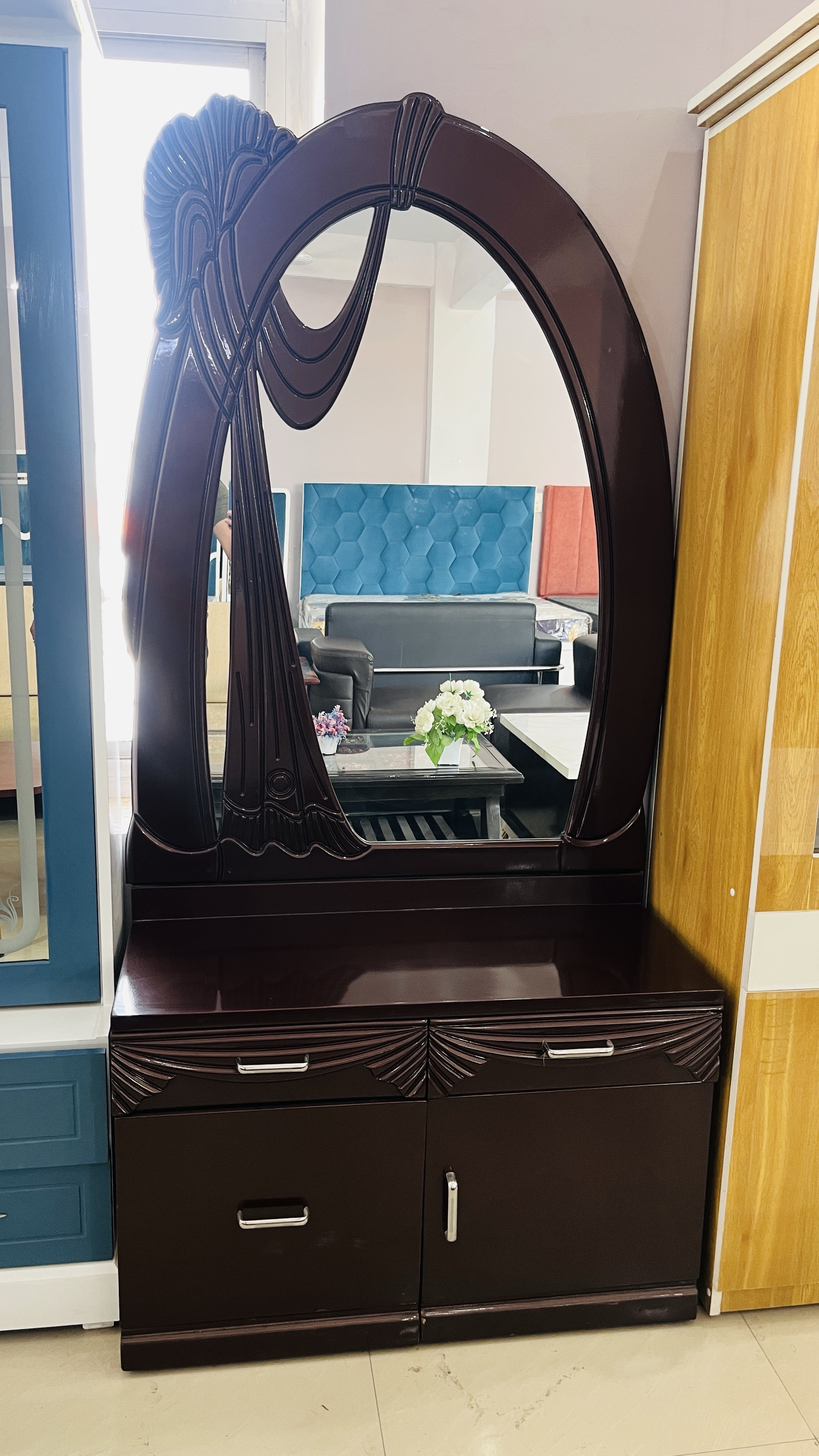 Wooden Dresser with Mirror view 2