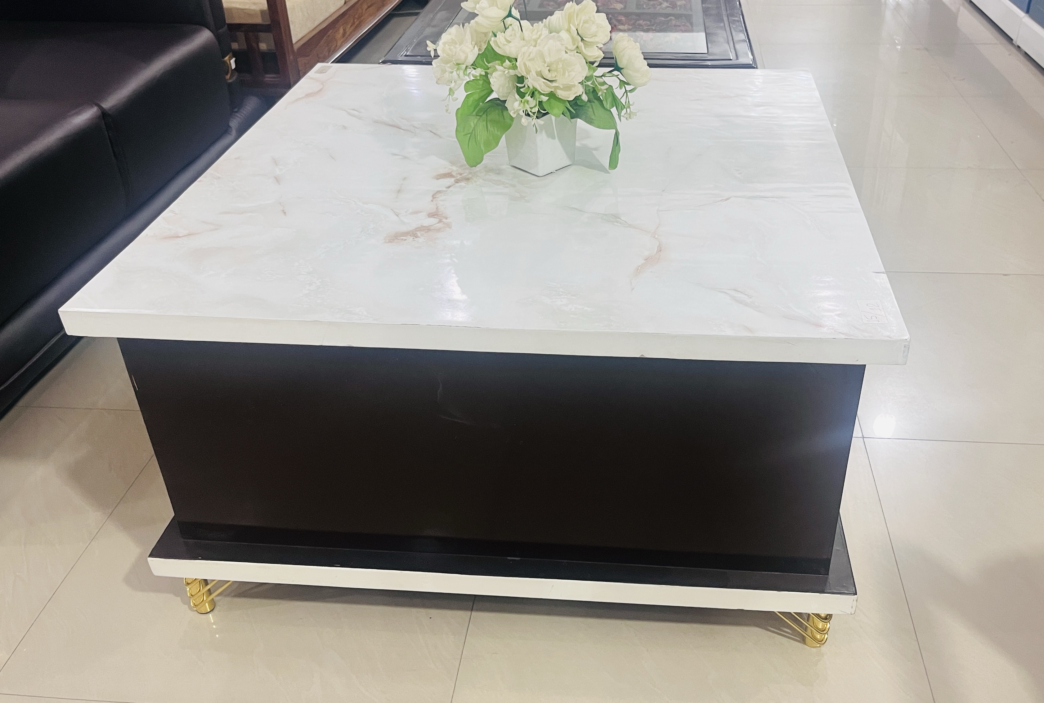 Modern Marble Pure Wood Design Centre Table view 2