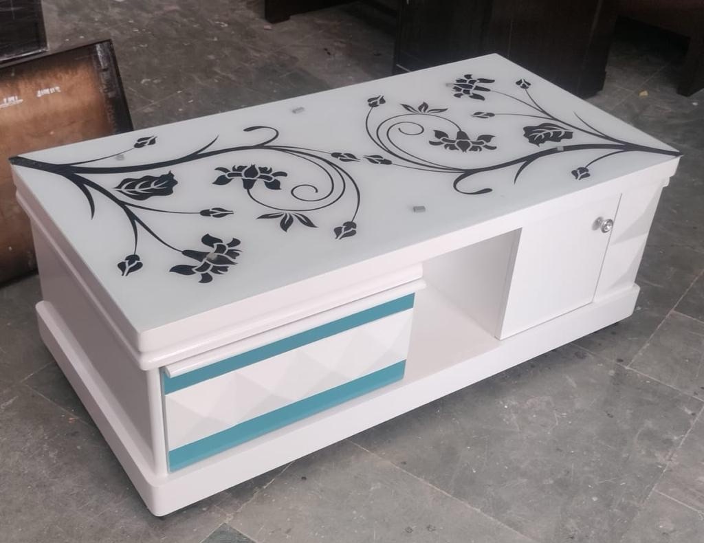 Floral White Coffee Table 4x2 view 2