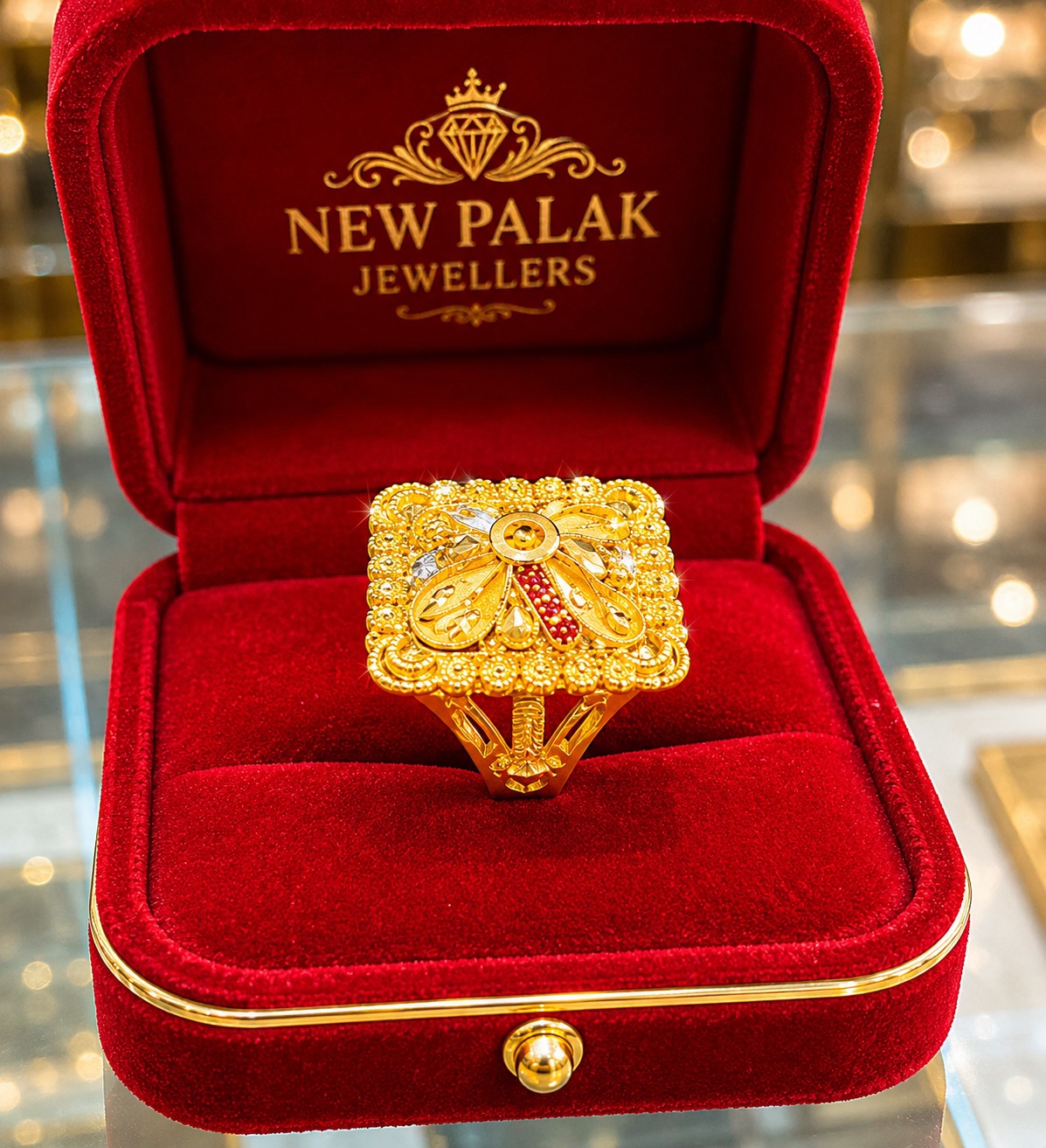 Elegant Gold Ring by New Palak view 3