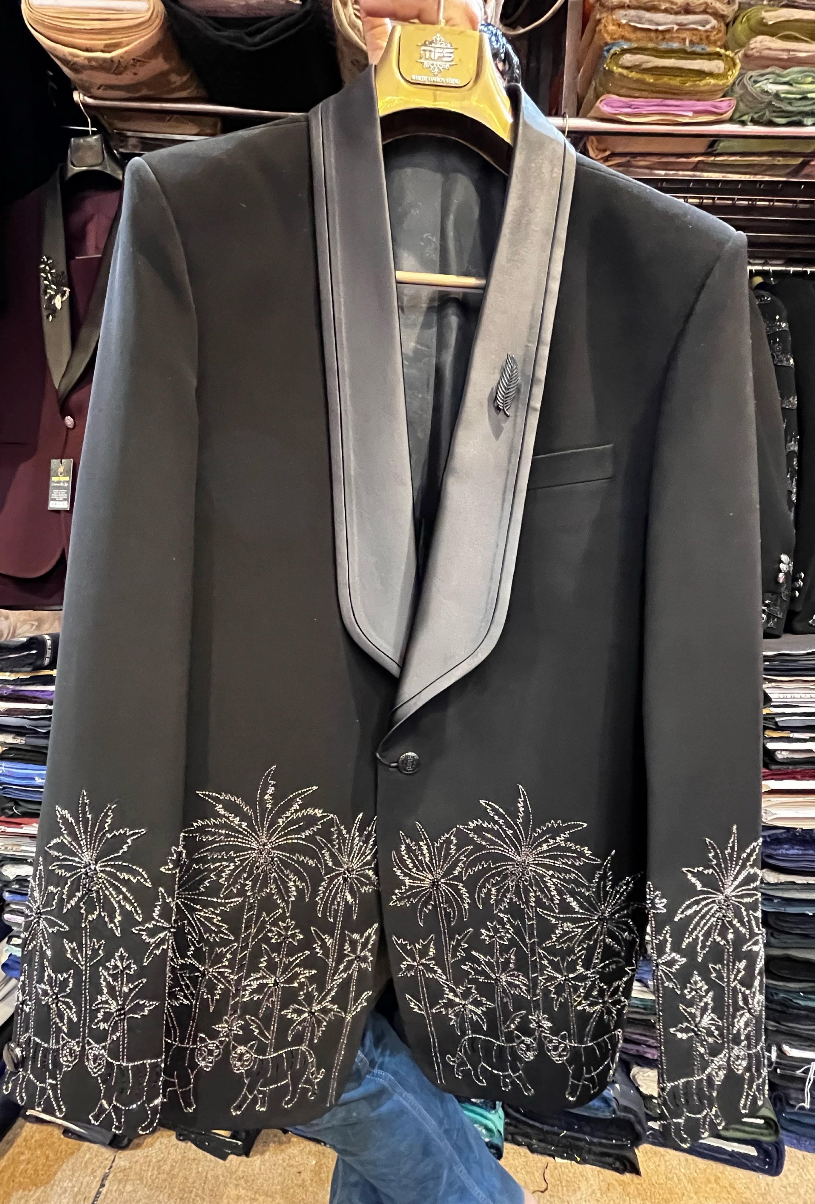 Embroidered Tuxedo Suit view 2