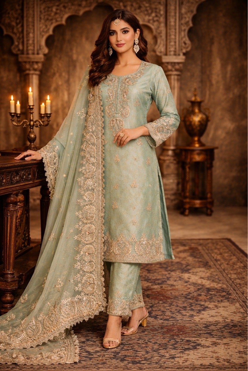 Embroidered Anarkali Suit by Galaxy Creation