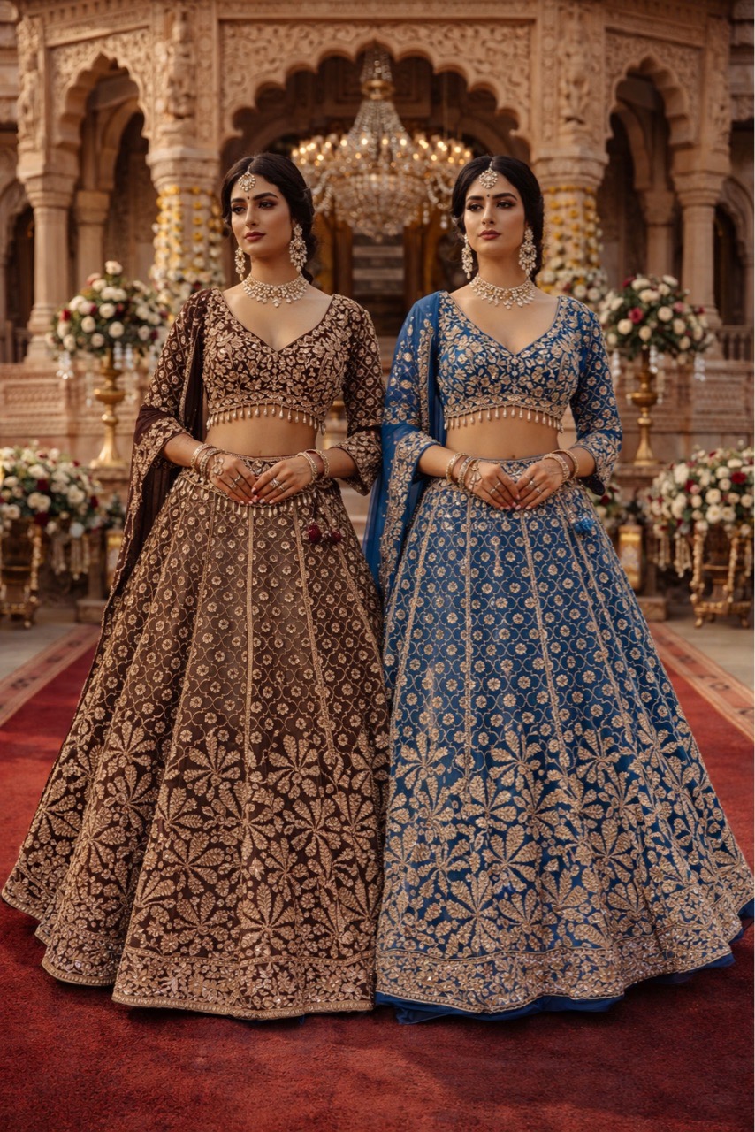 Embroidered Lehenga Choli by Galaxy Creation Two Colour