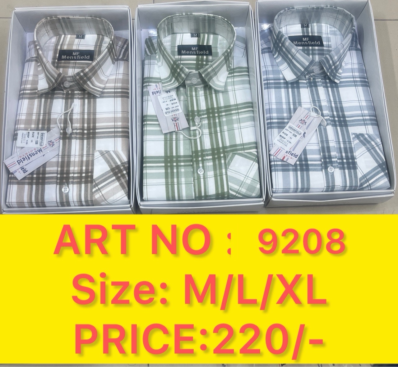 Mensfield CHECK Shirts. Art No 9206 view 3