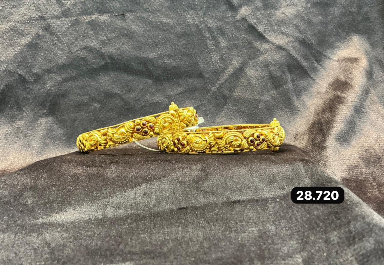 Gold Antique Bangles view 4