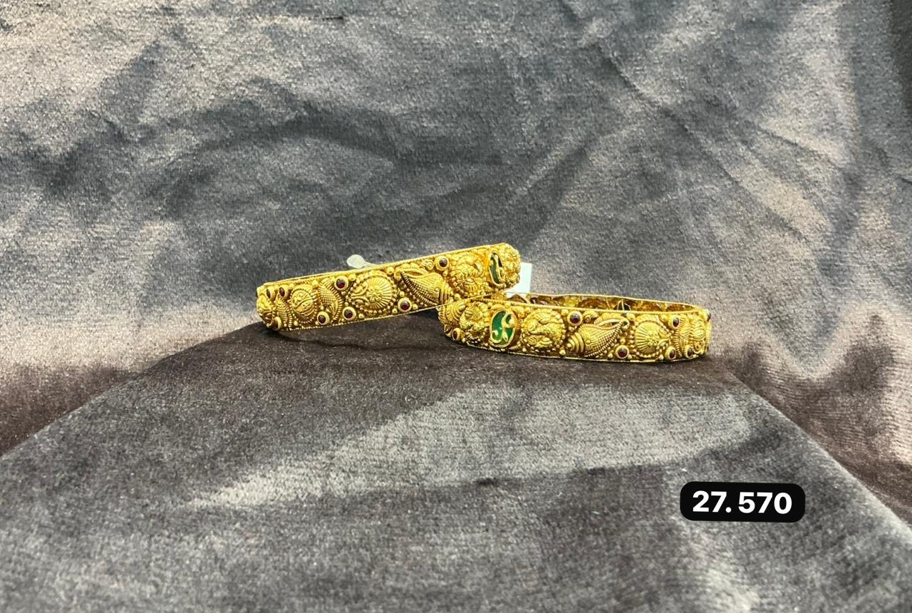 Gold Antique Bangles view 3