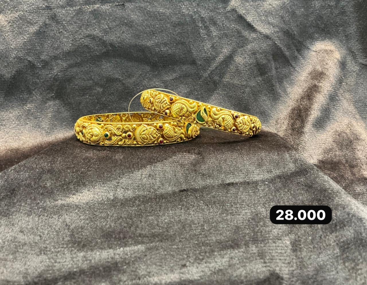 Gold Antique Bangles view 5