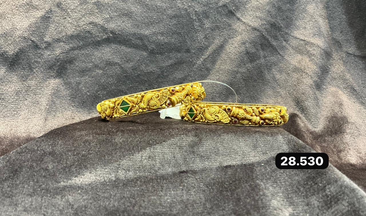 Gold Antique Bangles view 8