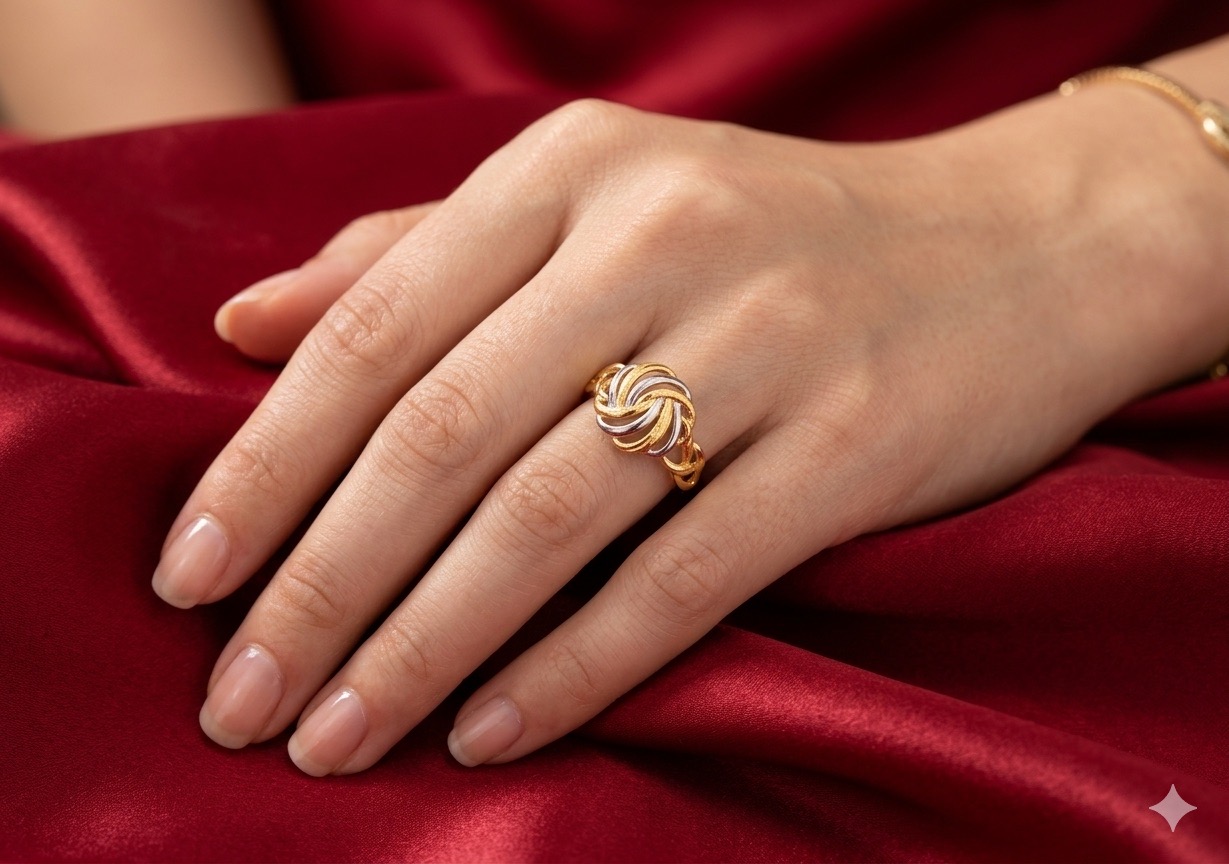 Twisted Knot Gold Ring SJR1001 view 2