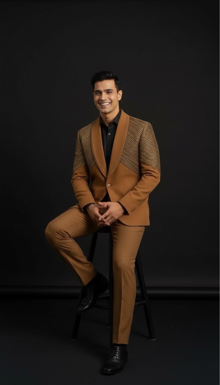 Embroidered Tuxedo Set view 2