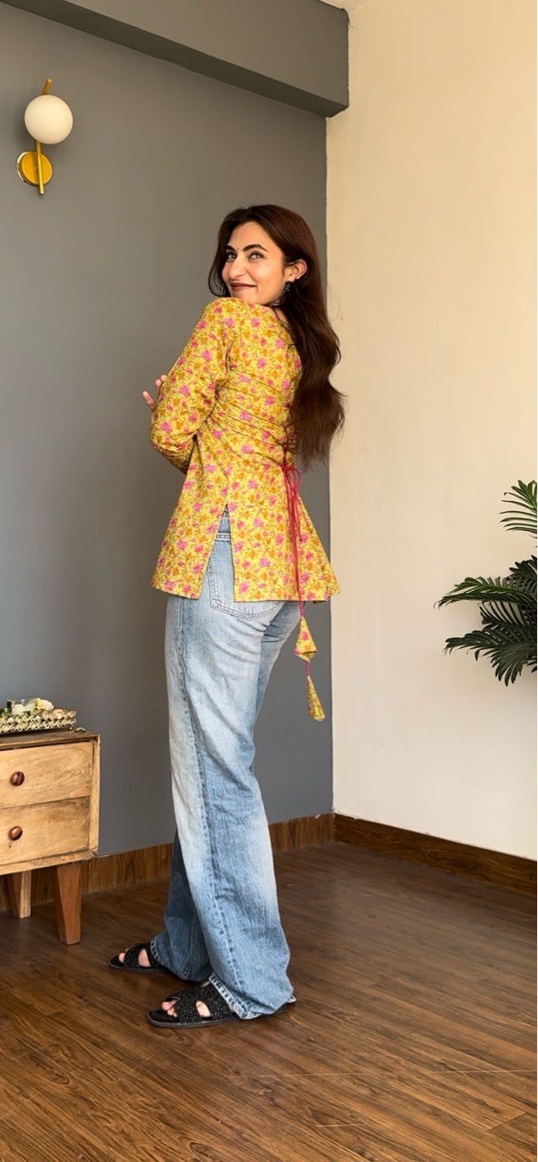 Lotus Corset Kurti - Green view 4