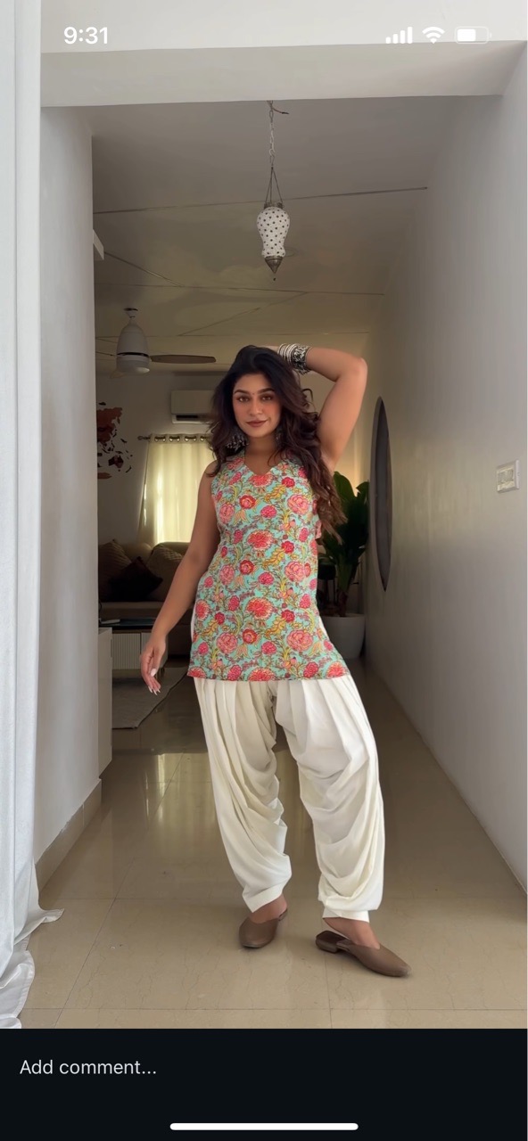 Patiyala Salvar - Off white view 2