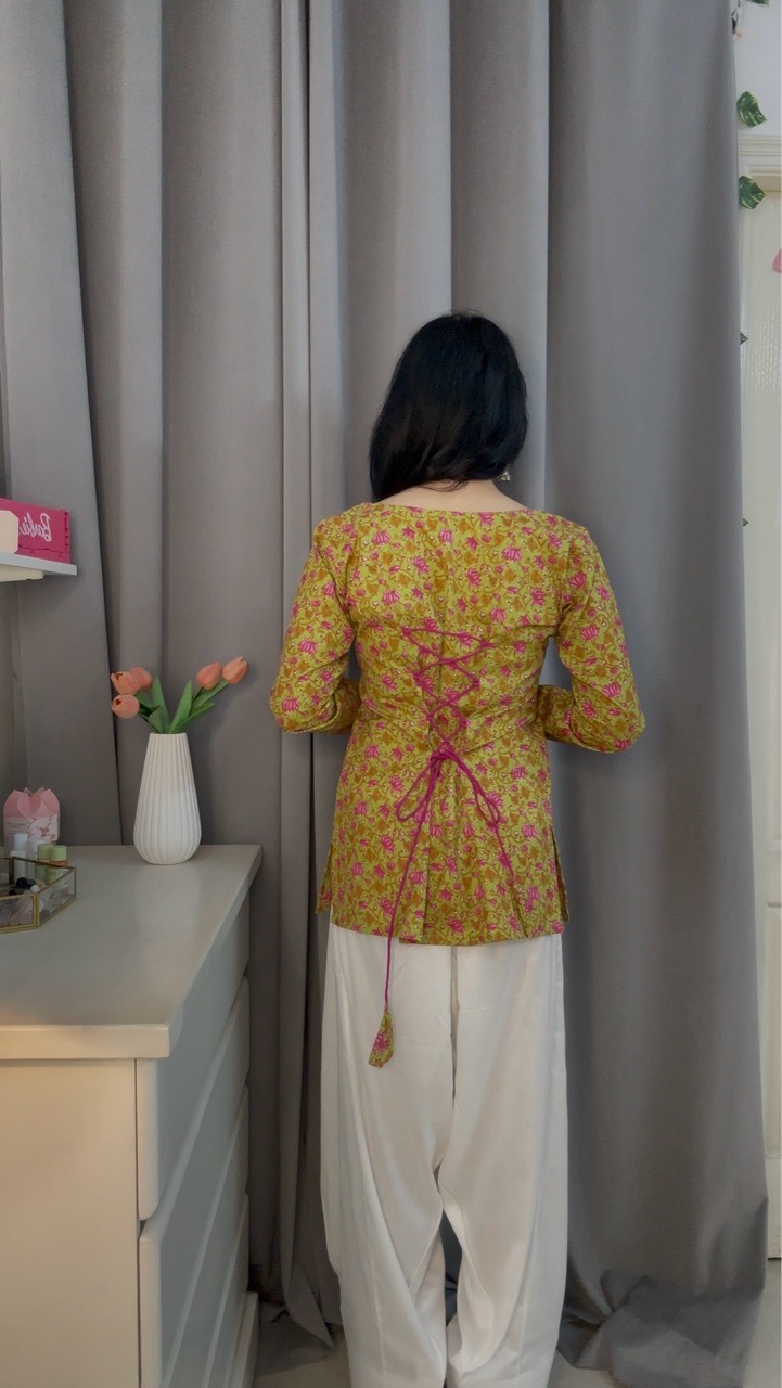 Lotus Corset Kurti with Farshi Salvar view 3