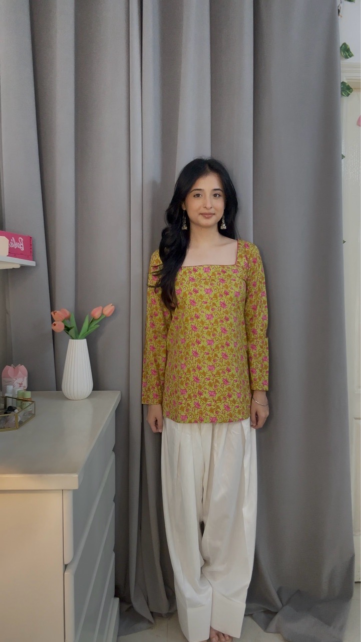 Lotus Corset Kurti with Farshi Salvar