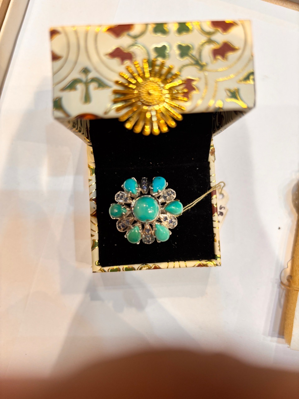 Turquoise Flower Ring view 3
