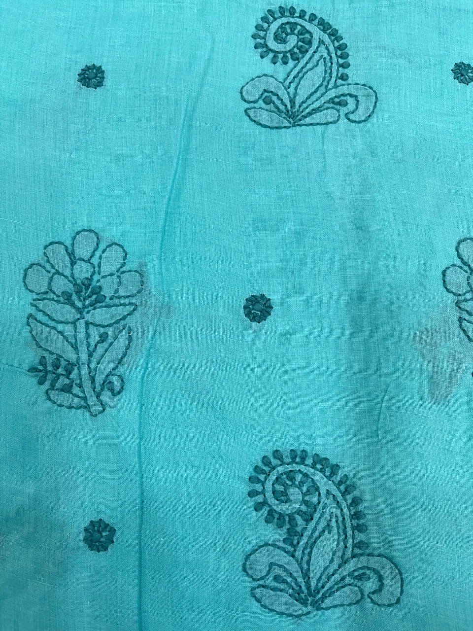 Chikankari Embroidered Fabric view 2