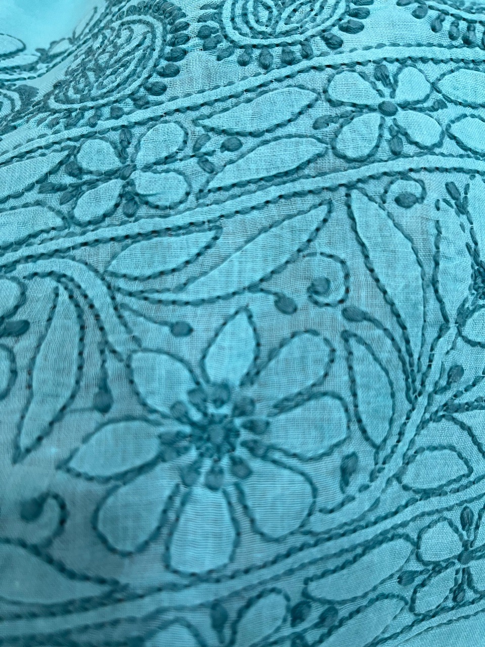 Chikankari Embroidered Fabric view 4