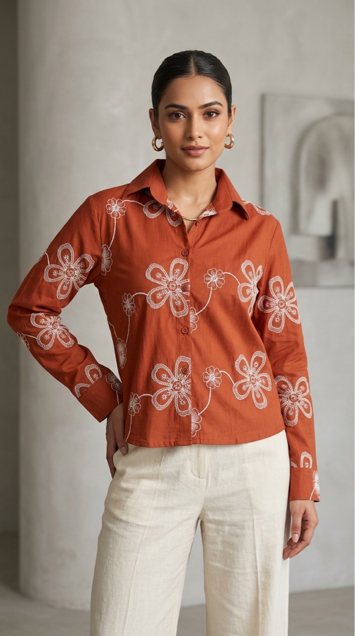 Floral Embroidered Shirt view 3