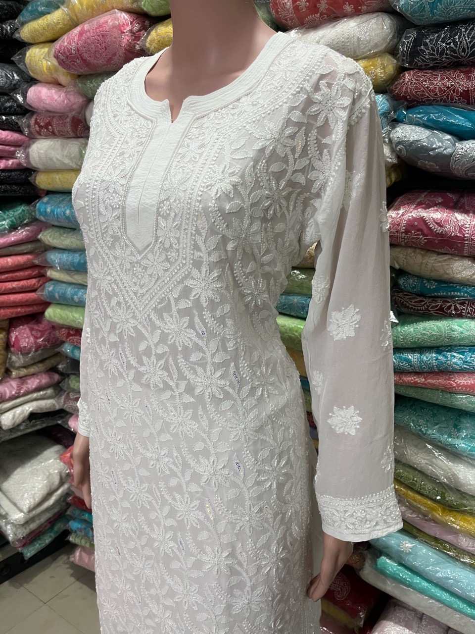 Chikankari Gharara Set view 2