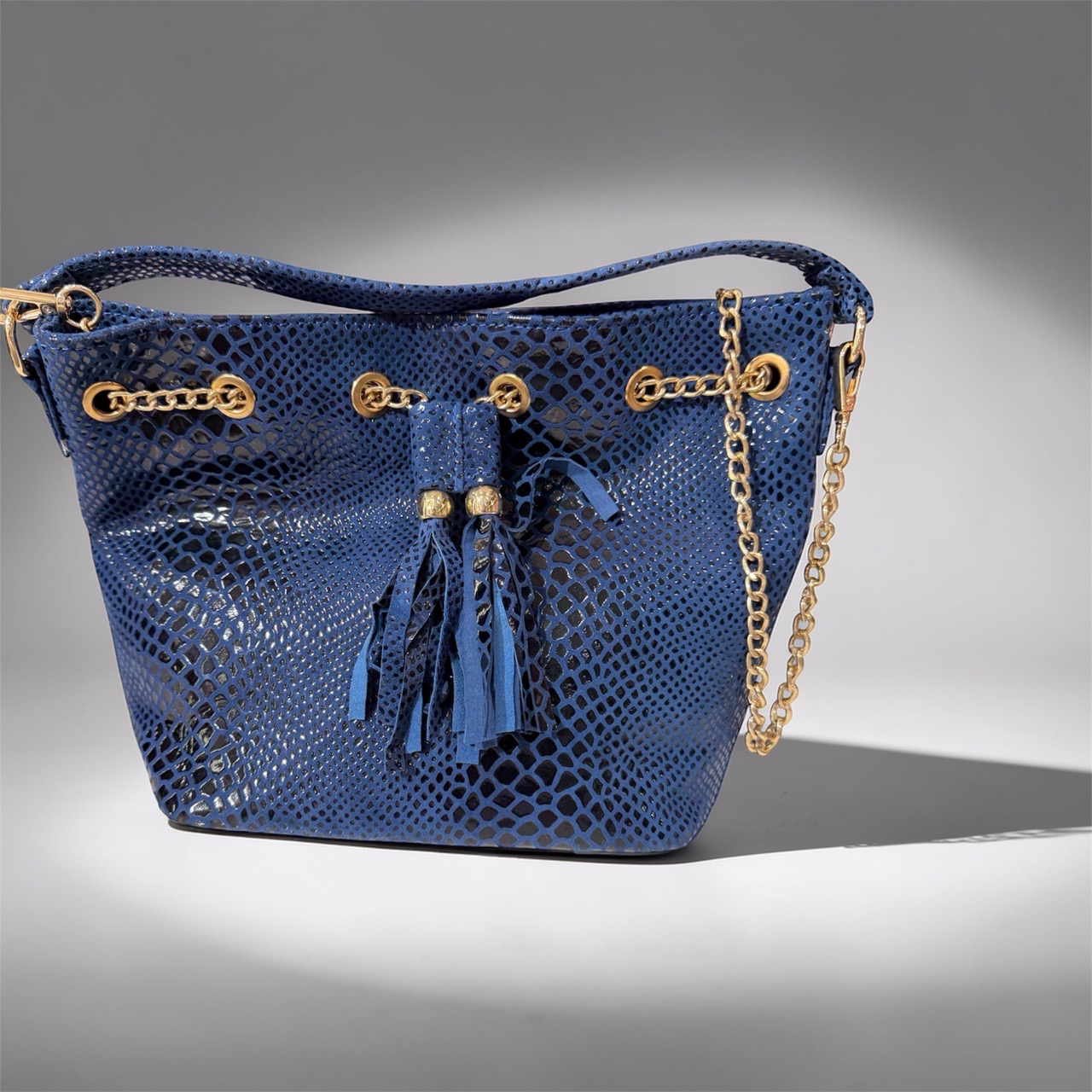 Blue Tassel Tote Bag view 9
