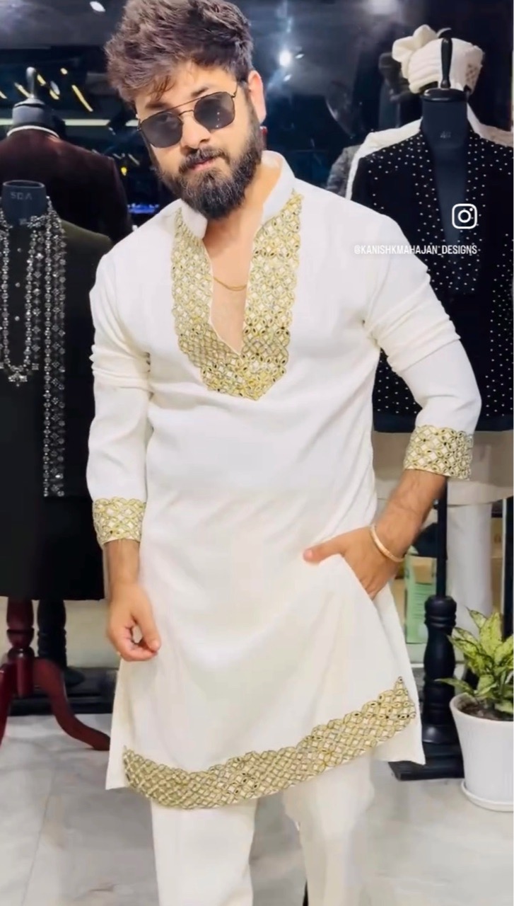 Japanese Fabric V Neck Handwork Lace Kurta + Pant