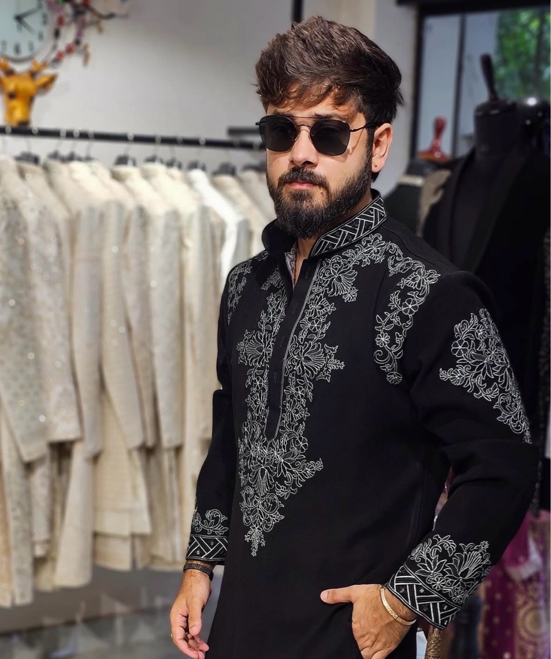 Threadwork Luxury Kurta and Pants view 5