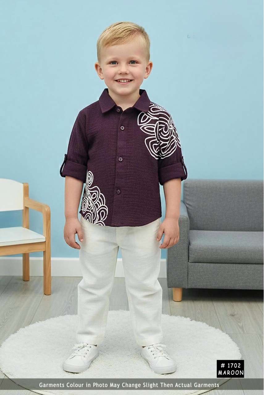 Maroon Printed Kurta Set