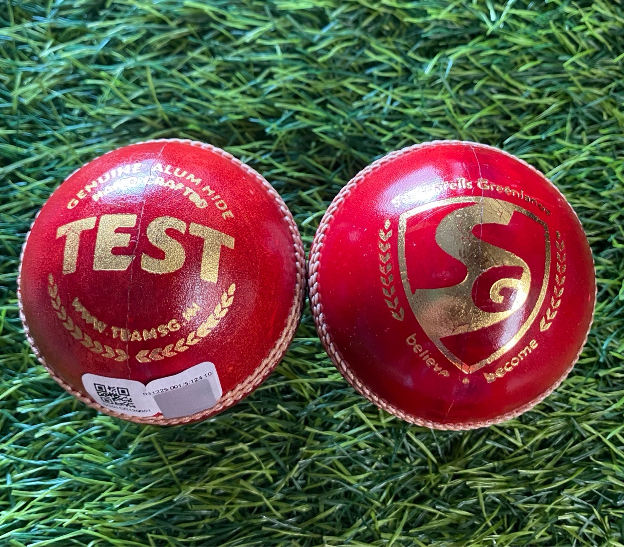 SG Test Red Cricket Ball view 2