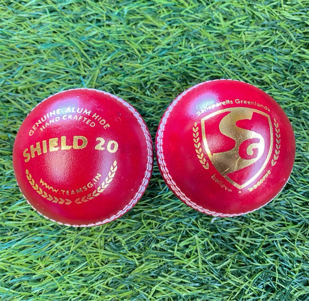 SG Red Shield 20 Cricket Ball view 2
