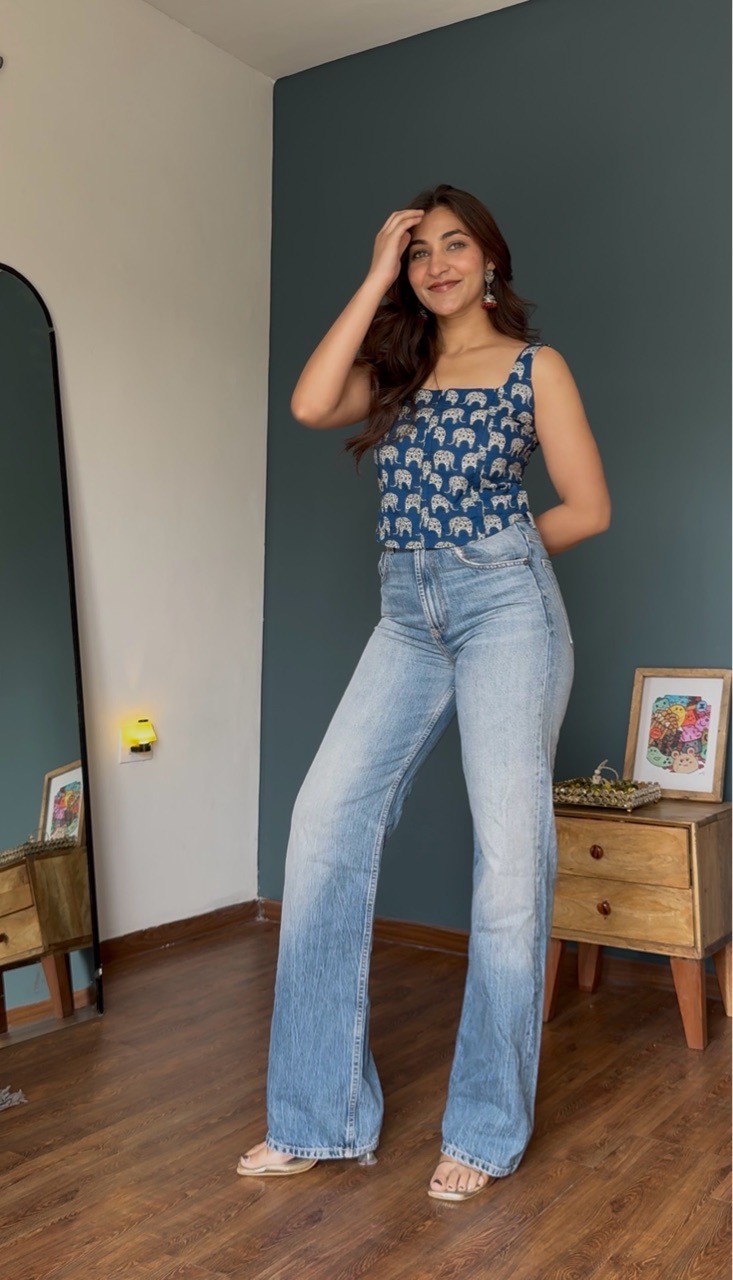 Elephant Print Crop Top view 2