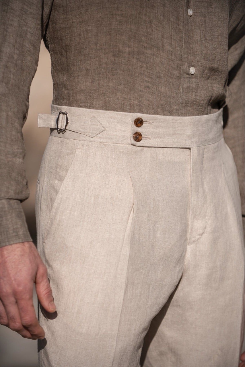 High Waisted Linen Gurkha Pants view 2