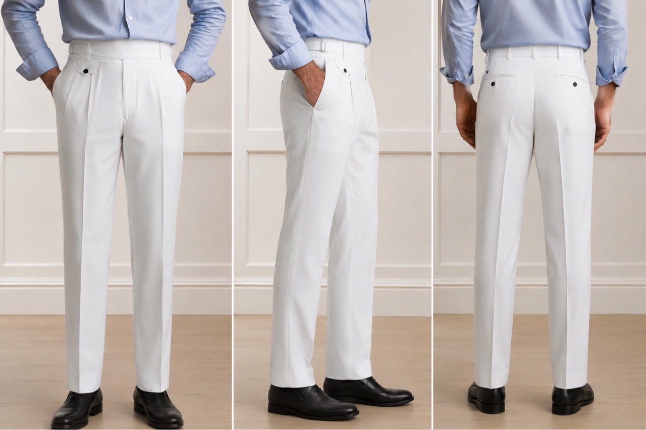 Double Pleated Gurkha Pant With Buckel view 2