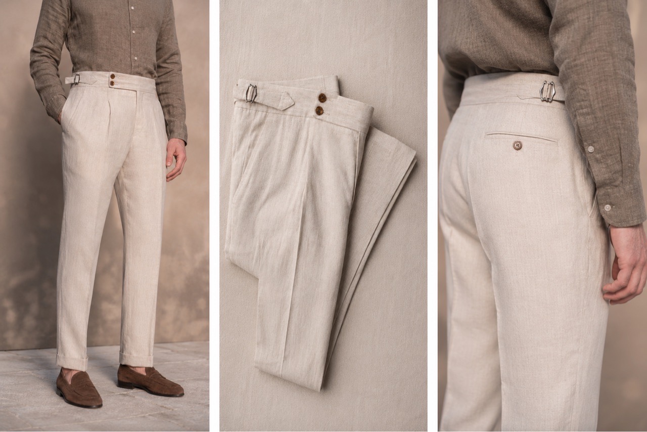 High Waisted Linen Gurkha Pants view 3