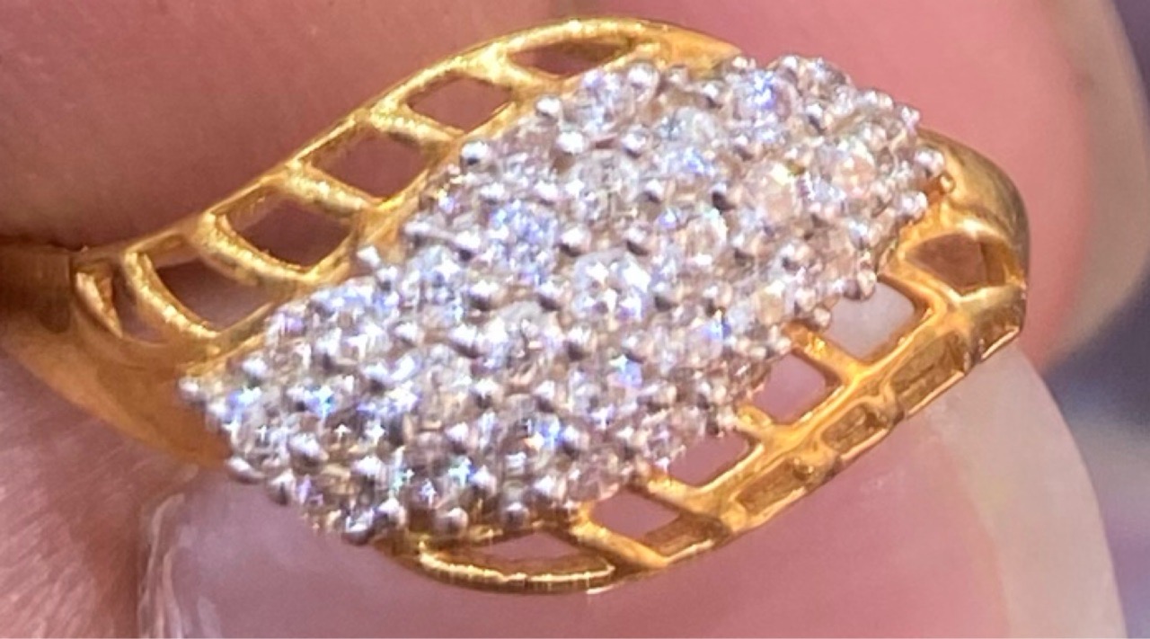 Gold Diamond-Studded Ring
