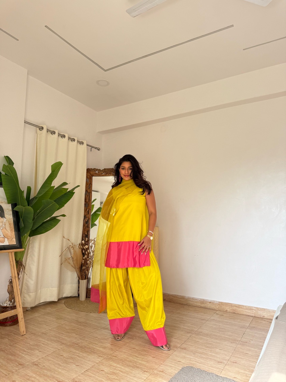 Color Block Farshi Salvar set view 4