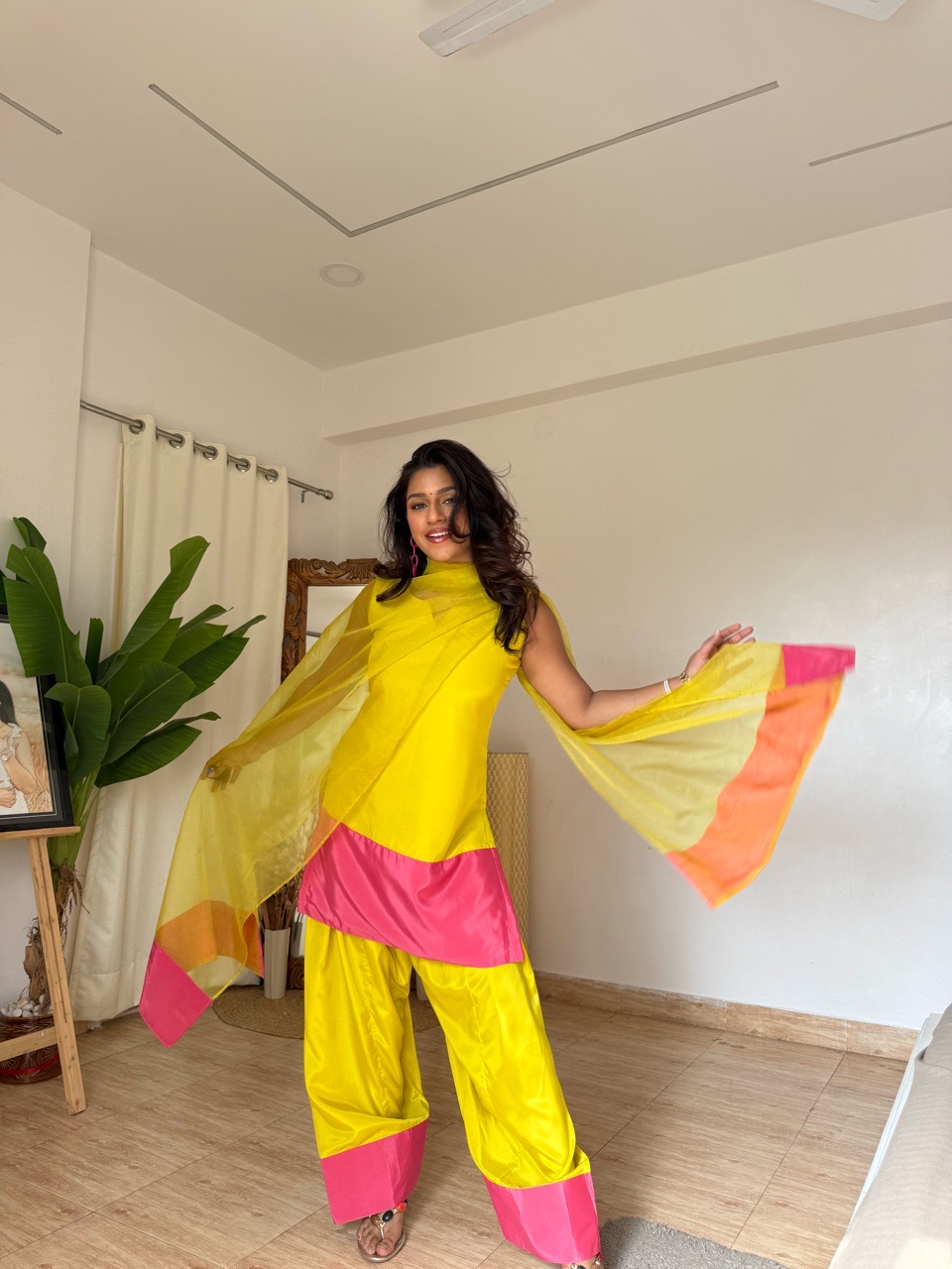 Color Block Farshi Salvar set view 3