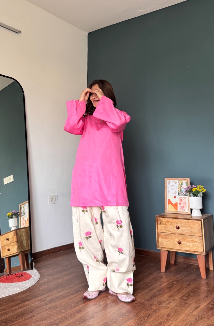 Lotus Farshi Salvar set- Pink view 2