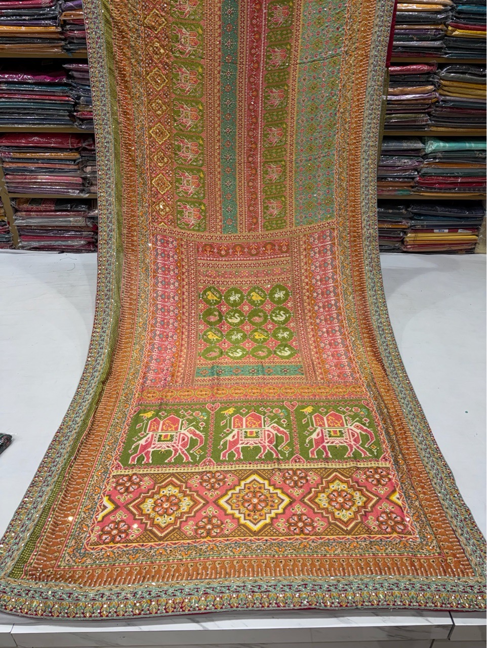 Traditional Bandhani Saree view 4