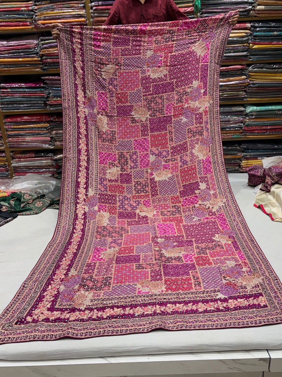 Embroidered Cotton Saree view 4