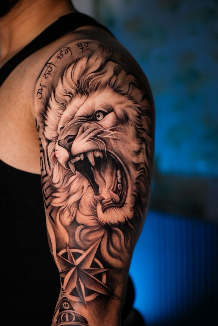 Realistic Lion Tattoo