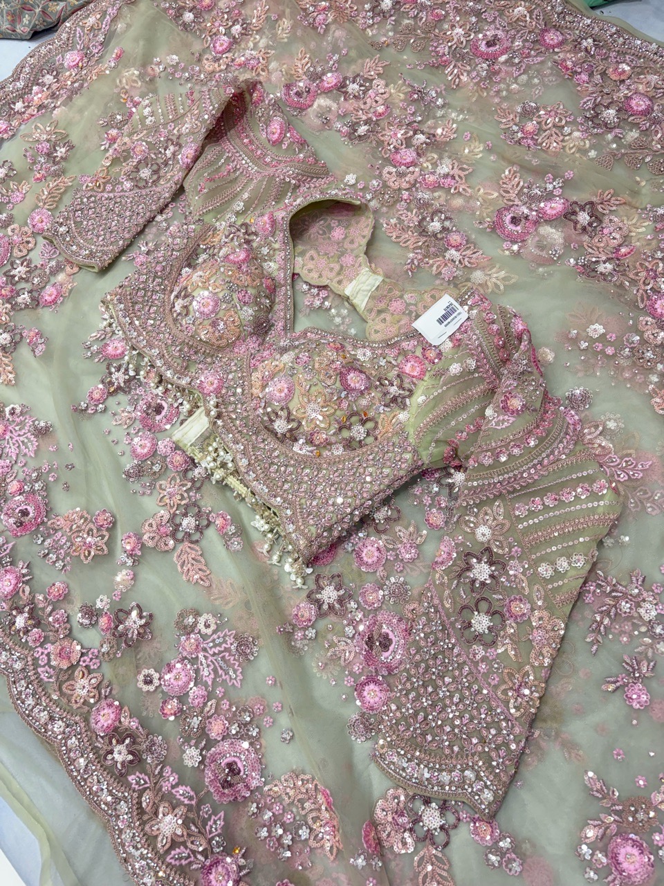 Embroidered Floral Net Fabric view 3